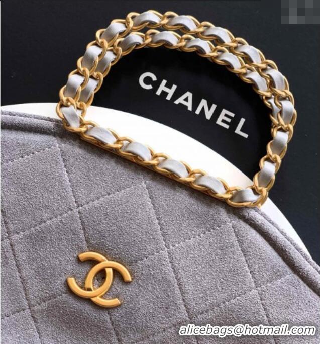 Low Price Chanel Quilted Suede Medium Flap Handbag CH101001 Grey 2025