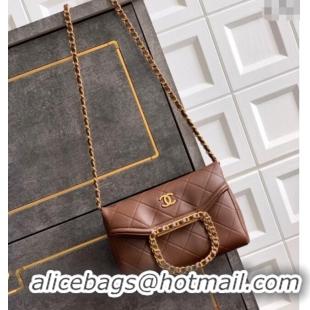 Inexpensive Chanel Quilted Leather Small Flap Handbag CH101001 Dark Brown 2025