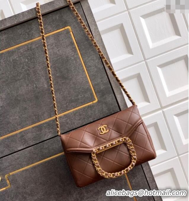 Inexpensive Chanel Quilted Leather Small Flap Handbag CH101001 Dark Brown 2025