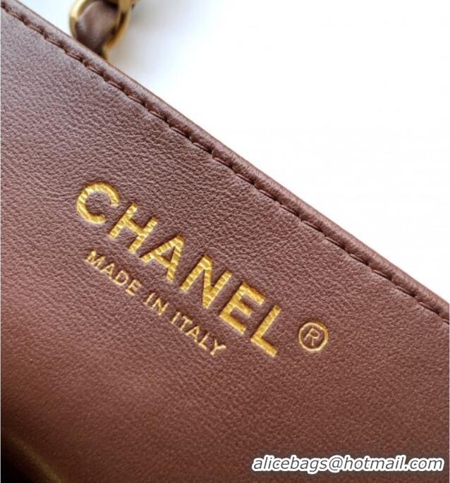 Inexpensive Chanel Quilted Leather Small Flap Handbag CH101001 Dark Brown 2025
