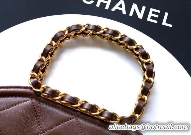 Inexpensive Chanel Quilted Leather Small Flap Handbag CH101001 Dark Brown 2025