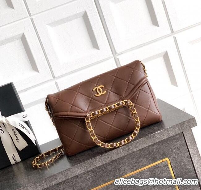 Inexpensive Chanel Quilted Leather Small Flap Handbag CH101001 Dark Brown 2025