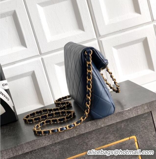New Design Chanel Quilted Leather Small Flap Handbag CH101001 Midnight Blue 2025