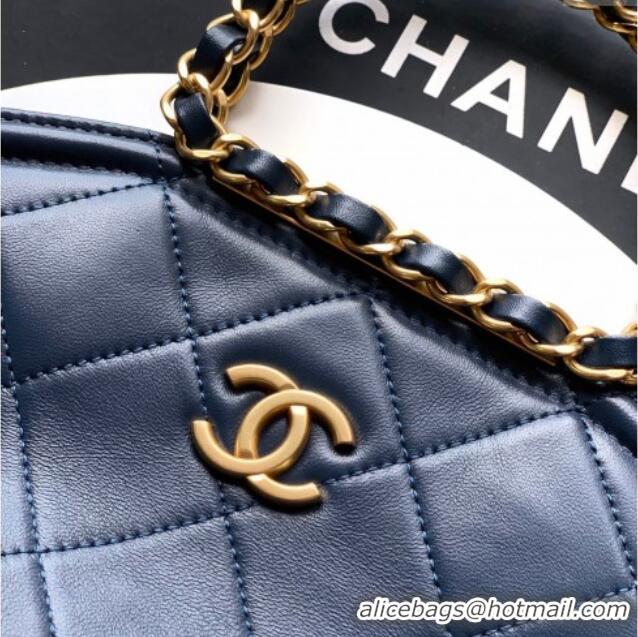 New Design Chanel Quilted Leather Small Flap Handbag CH101001 Midnight Blue 2025