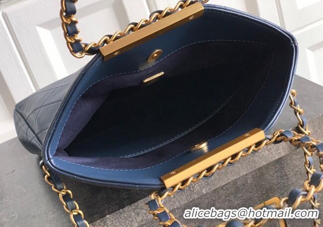 New Design Chanel Quilted Leather Small Flap Handbag CH101001 Midnight Blue 2025