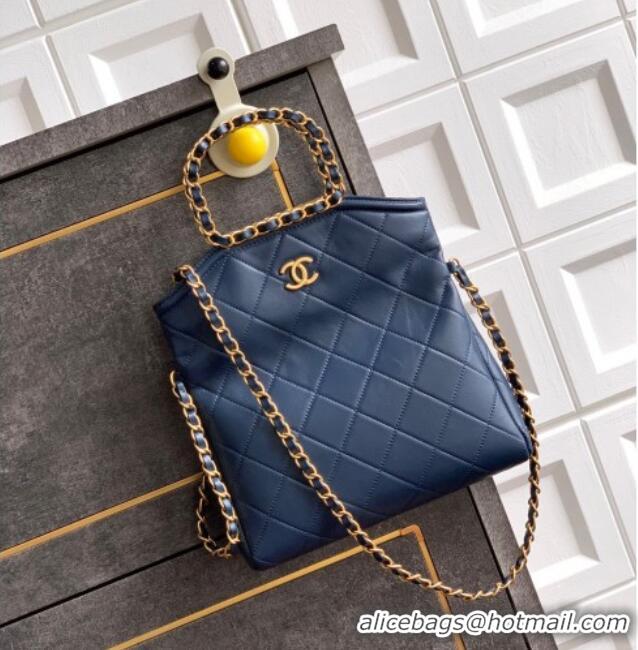 New Design Chanel Quilted Leather Small Flap Handbag CH101001 Midnight Blue 2025