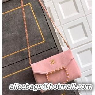 Buy Classic Chanel Quilted Suede Small Flap Handbag CH101001 Pink 2025