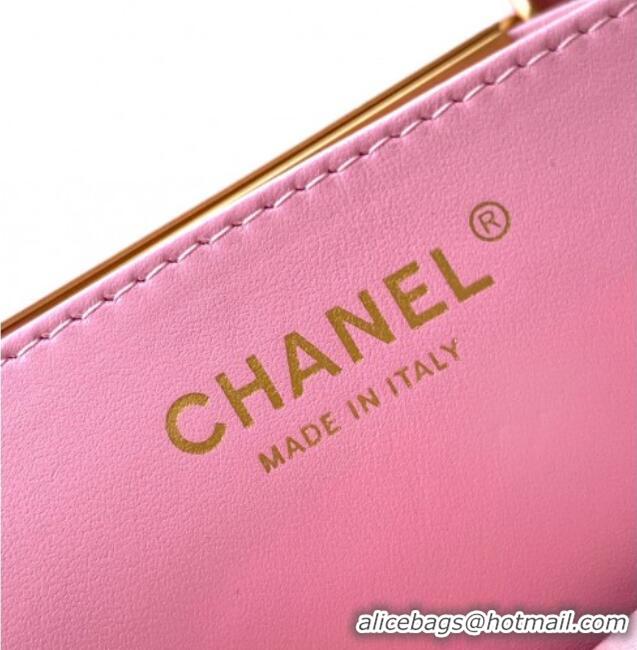 Buy Classic Chanel Quilted Suede Small Flap Handbag CH101001 Pink 2025