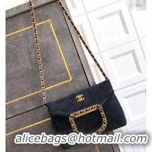 Luxury Cheap Chanel Quilted Suede Small Flap Handbag CH101001 Black 2025