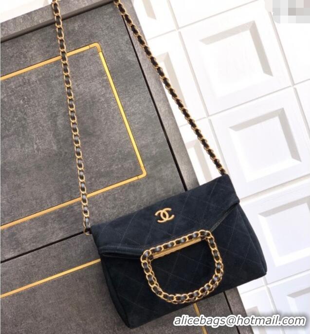 Luxury Cheap Chanel Quilted Suede Small Flap Handbag CH101001 Black 2025