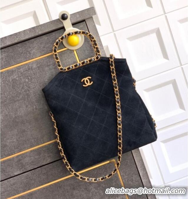 Luxury Cheap Chanel Quilted Suede Small Flap Handbag CH101001 Black 2025