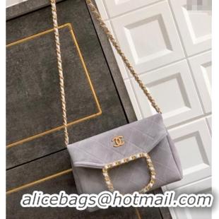 Top Grade Chanel Quilted Suede Small Flap Handbag CH101001 Grey 2025