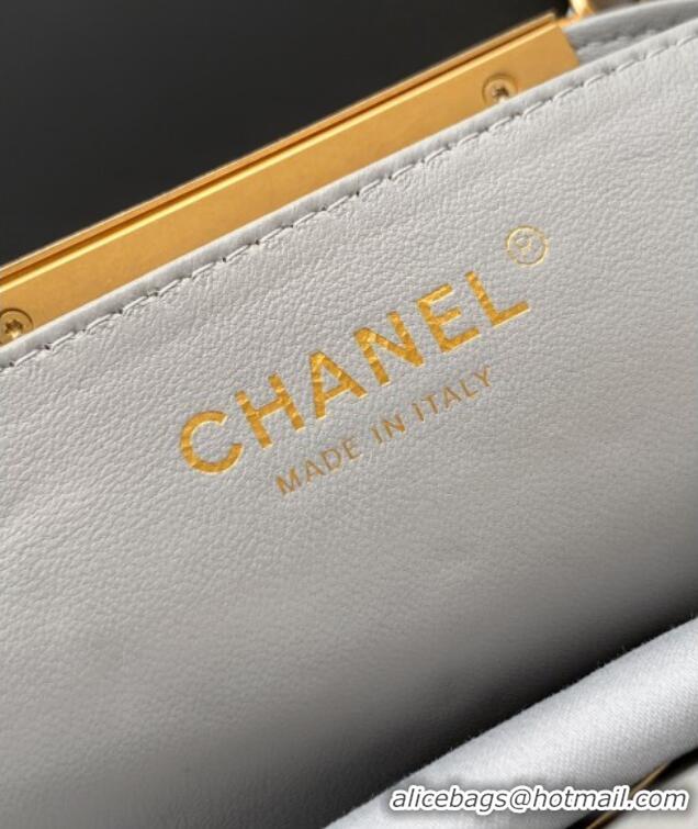Top Grade Chanel Quilted Suede Small Flap Handbag CH101001 Grey 2025