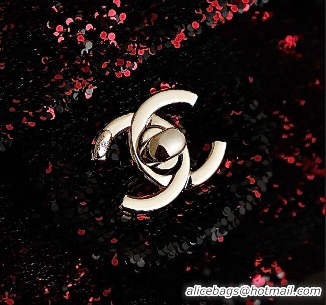 Modern Classic Chanel Quilted Gradient Sequins Flap Bag AS4561 Red/Black 2025