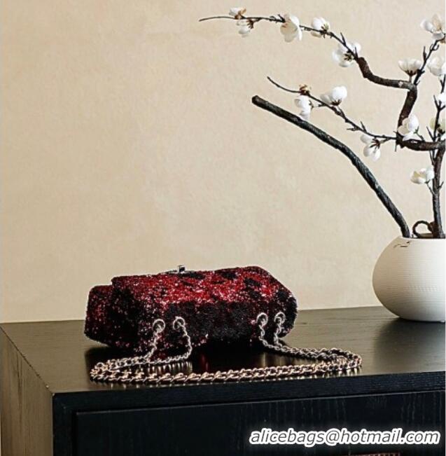 Modern Classic Chanel Quilted Gradient Sequins Flap Bag AS4561 Red/Black 2025