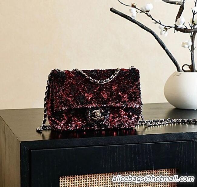 Modern Classic Chanel Quilted Gradient Sequins Flap Bag AS4561 Red/Black 2025