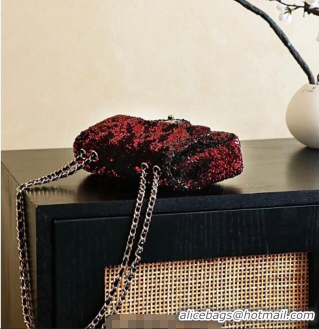 Modern Classic Chanel Quilted Gradient Sequins Flap Bag AS4561 Red/Black 2025