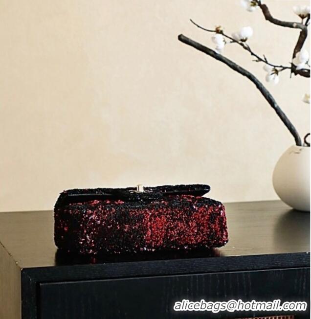 Modern Classic Chanel Quilted Gradient Sequins Flap Bag AS4561 Red/Black 2025