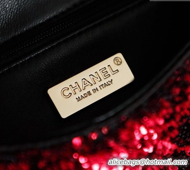 Modern Classic Chanel Quilted Gradient Sequins Flap Bag AS4561 Red/Black 2025