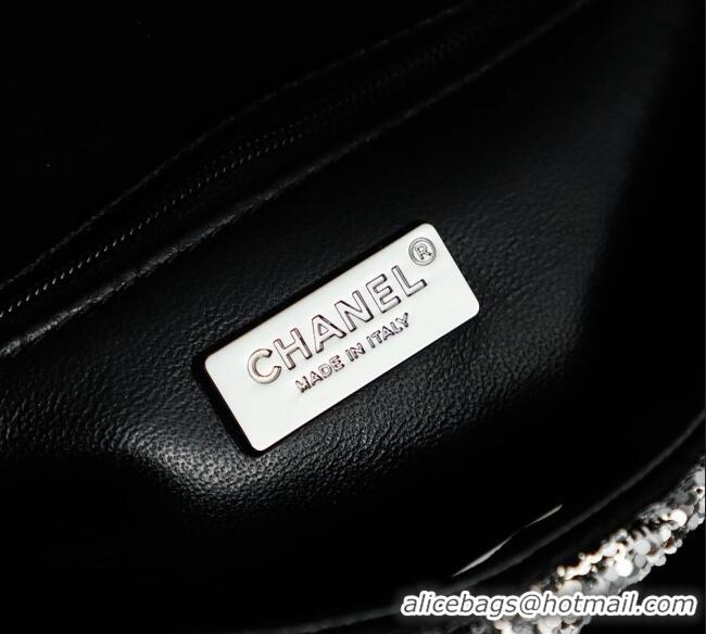 Market Sells Chanel Quilted Gradient Sequins Flap Bag AS4561 Silver/Black 2025
