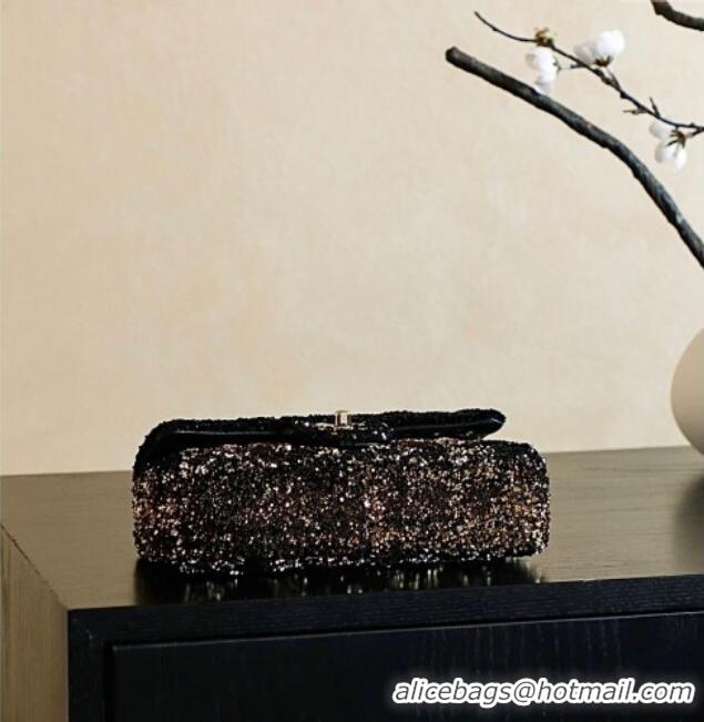 Classic Wholesale Chanel Quilted Gradient Sequins Flap Bag AS4561 Gold/Black 2025