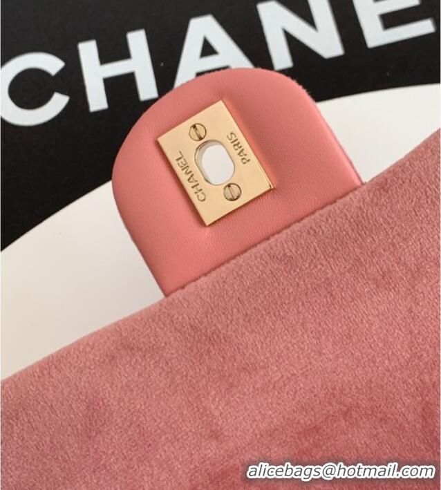 Inexpensive Chanel Velvet Mini Flap Bag with Strass Ball AS1787 Light Pink 2025