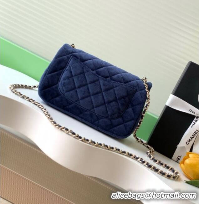 Market Sells Chanel Velvet Mini Flap Bag with Strass Ball AS1787 Dark Blue 2025