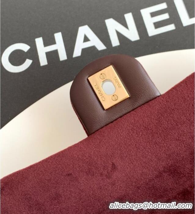 Latest Style Chanel Velvet Mini Flap Bag with Strass Ball AS1787 Dark Brown 2025