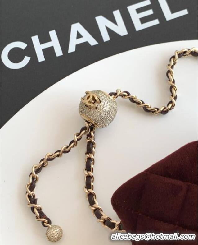 Latest Style Chanel Velvet Mini Flap Bag with Strass Ball AS1787 Dark Brown 2025
