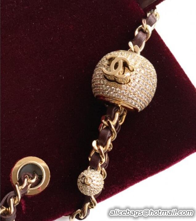 New Product Chanel Velvet Mini Flap Bag with Strass Ball AS1787 Burgundy 2025