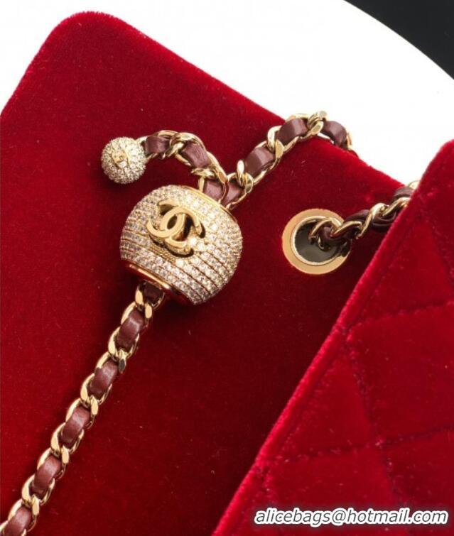 Sophisticated Chanel Velvet Mini Flap Bag with Strass Ball AS1787 Red 2025