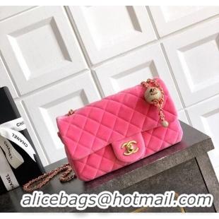 Buy Cheap Chanel Velvet Mini Flap Bag with Strass Ball AS1787 Pink 2025