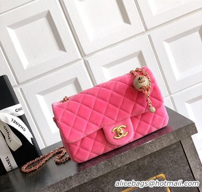 Buy Cheap Chanel Velvet Mini Flap Bag with Strass Ball AS1787 Pink 2025