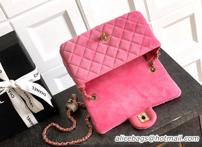 Buy Cheap Chanel Velvet Mini Flap Bag with Strass Ball AS1787 Pink 2025