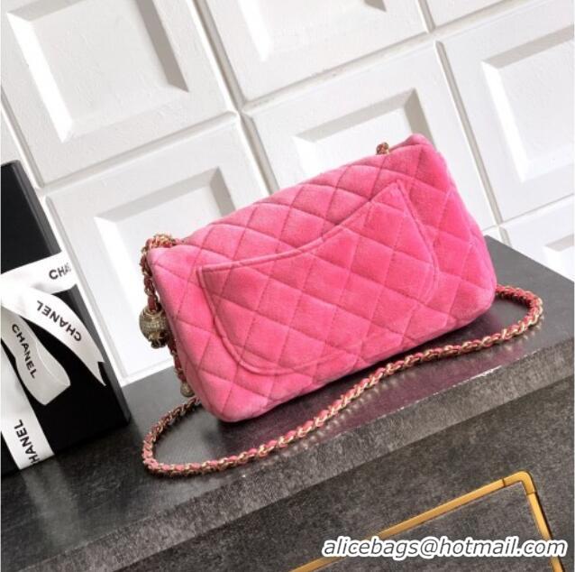 Buy Cheap Chanel Velvet Mini Flap Bag with Strass Ball AS1787 Pink 2025