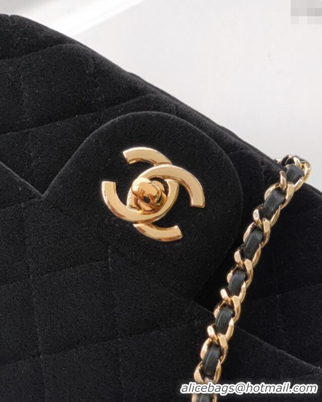 New Product Chanel Velvet Mini Flap Bag with Strass Ball AS1787 Black 2025
