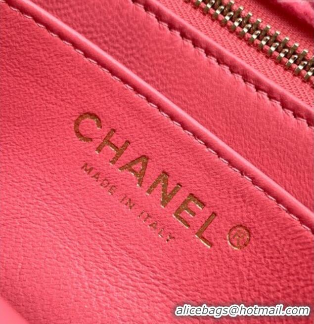 Good Quality Chanel Velvet Mini Square Flap Bag with Strass Ball AS1786 Pink 2025