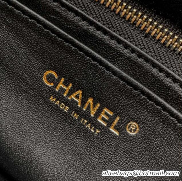 Luxury Discount Chanel Velvet Mini Square Flap Bag with Strass Ball AS1786 Black 2025