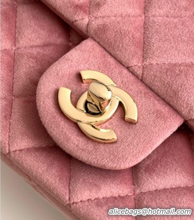 Inexpensive Chanel Velvet Mini Square Flap Bag with Strass Ball AS1786 Light Pink 2025