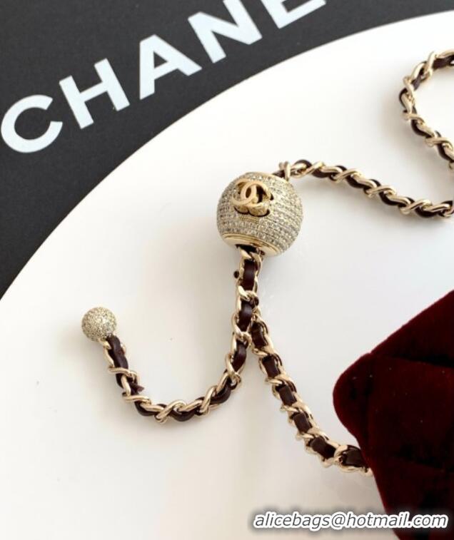 Best Cheap Chanel Velvet Mini Square Flap Bag with Strass Ball AS1786 Dark Brown 2025