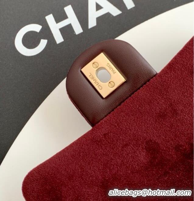 Best Cheap Chanel Velvet Mini Square Flap Bag with Strass Ball AS1786 Dark Brown 2025
