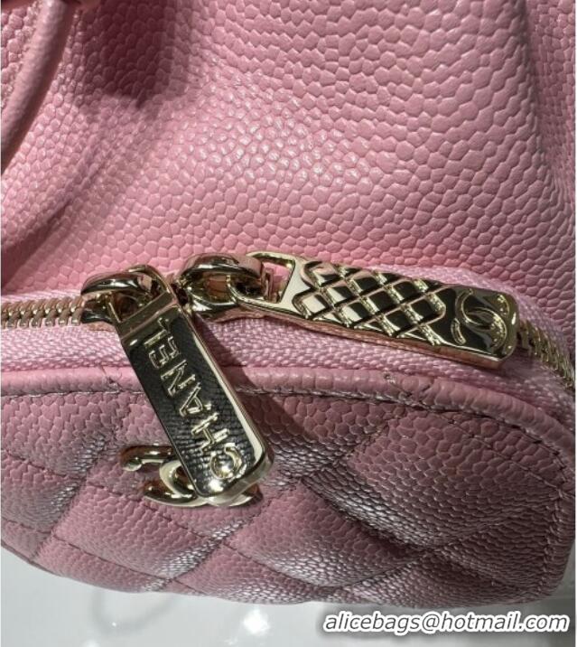 New Stylish Chanel Grained Shiny Calfskin Clutch with Chain AP4775 Pink 2025