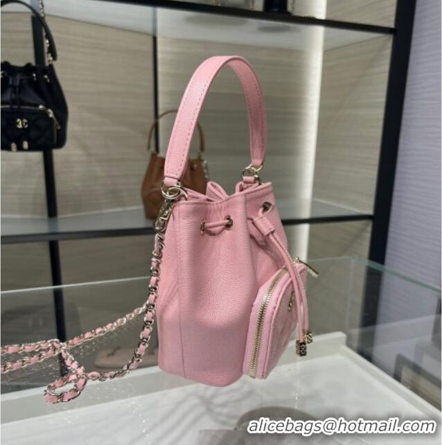 New Stylish Chanel Grained Shiny Calfskin Clutch with Chain AP4775 Pink 2025