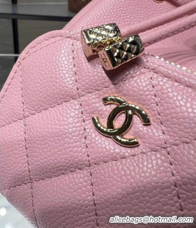 New Stylish Chanel Grained Shiny Calfskin Clutch with Chain AP4775 Pink 2025