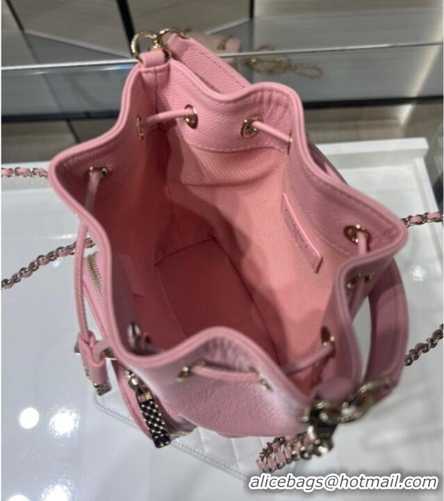 New Stylish Chanel Grained Shiny Calfskin Clutch with Chain AP4775 Pink 2025