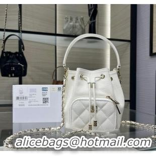 New Stylish Chanel Grained Shiny Calfskin Clutch with Chain AP4775 White 2025