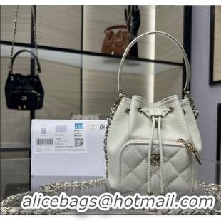 Grade Quality Chanel Grained Shiny Calfskin Clutch with Chain AP4775 Grey 2025