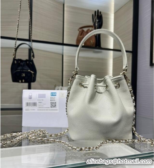 Grade Quality Chanel Grained Shiny Calfskin Clutch with Chain AP4775 Grey 2025
