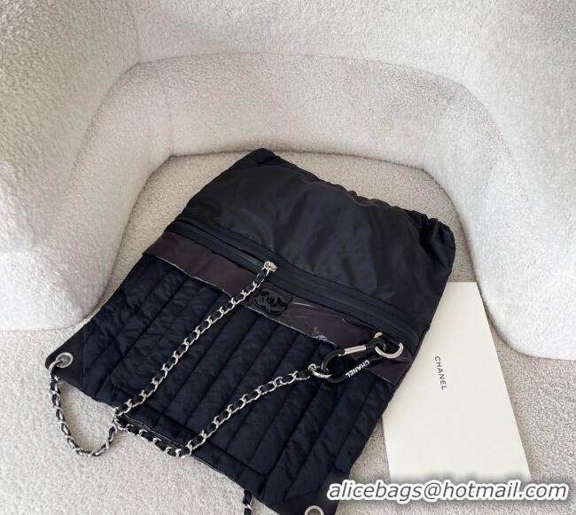 Original Cheap Chanel Vintage Nylon Backpack Bag CH101002 Black 2025