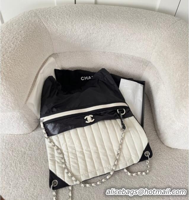 Best Price Chanel Vintage Nylon Backpack Bag CH101002 White/Black 2025